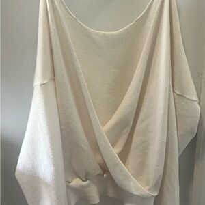 CALIA by Carrie Underwood Cream Shrug with Draped Design